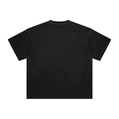 (Black & Green) Enzyme Washed Graffiti T-Shirt