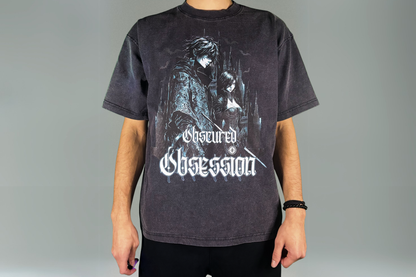 (Black) Enzyme Washed Anime T-Shirt