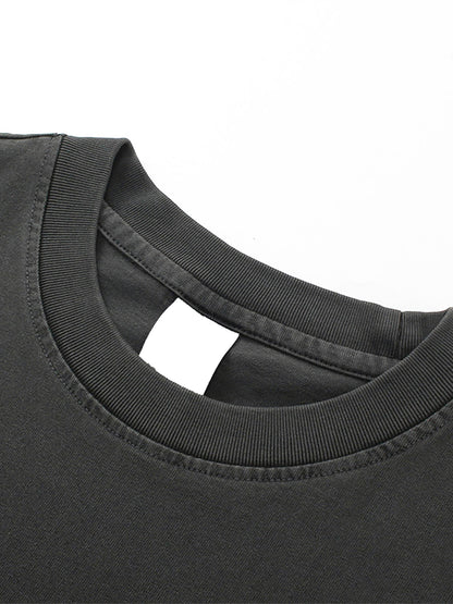 (Black & Green) Enzyme Washed Graffiti T-Shirt